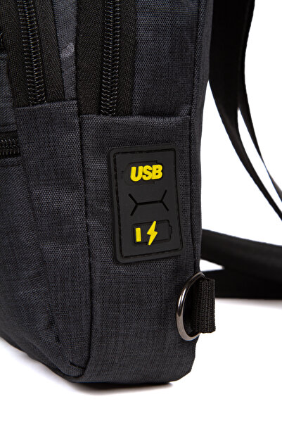 Newish Polo Men's Linen Fabric Crossbody Bag with Ears and USB Output