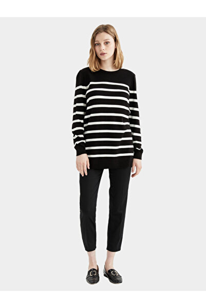 DeFacto Relax Fit Striped Knit Tunic Sweater