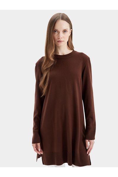 DeFacto Regular Fit Crew Neck Side Slit Longline Tunic