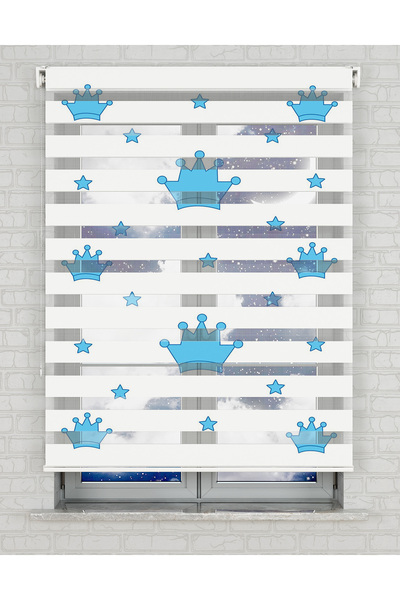 AD Home Κουρτίνα Ζέβρα με στάμπα King's Crown - Κατάλληλη για χρήση μέρα και ...