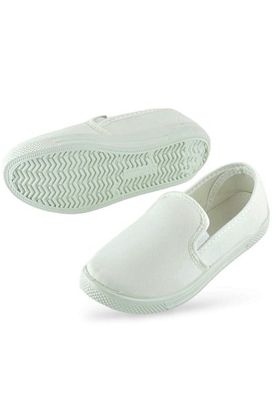 ISPARTALILAR 002 Model Children's Linen Sneakers - White Color