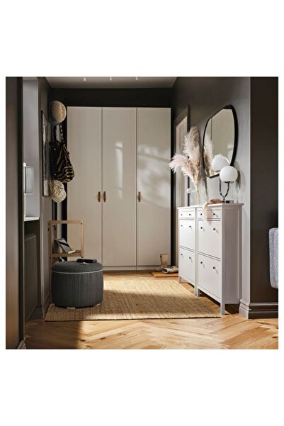 IKEA - ATERLÖGA, saklama gözlü puf, kilanda koyu gri