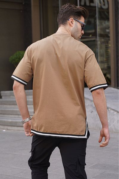 Madmext Μπλουζάκι Cappuccino Crew Neck ριγέ 6097