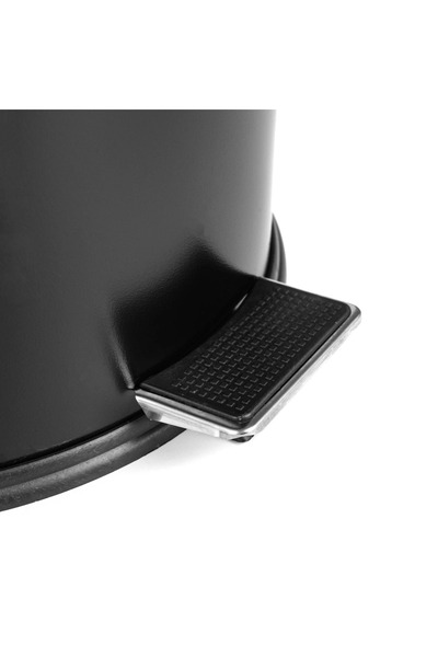 GörSeç Siyah Mutfak Paslanmaz Çelik Pedallı Metal 20 Litre Çöp Kovası 20 Lt Lüx Çöp Kovası Litre Banyo