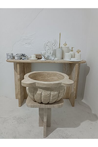 Home Traverten Mermer Kurna-kavun Dilimi-hamam Kurnası-banyo Kurnası-ev Hediy...