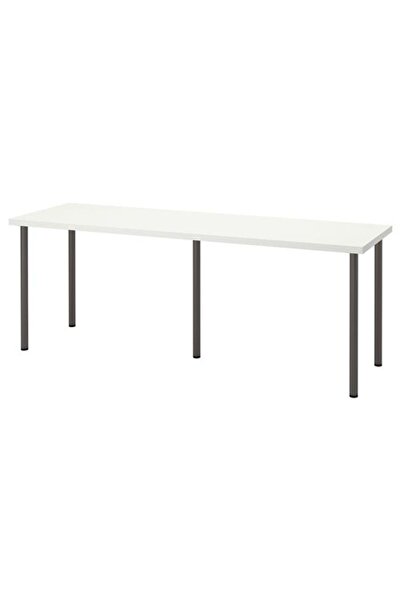 IKEA - LAGKAPTEN/ADILS, çalışma masası, beyaz-koyu gri, 200x60 cm