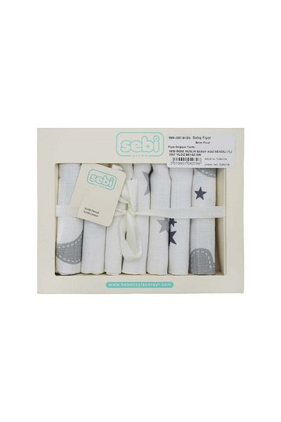 Sebi Bebe 2007 Model 7 Pieces Boxed Muslin Baby Wipes