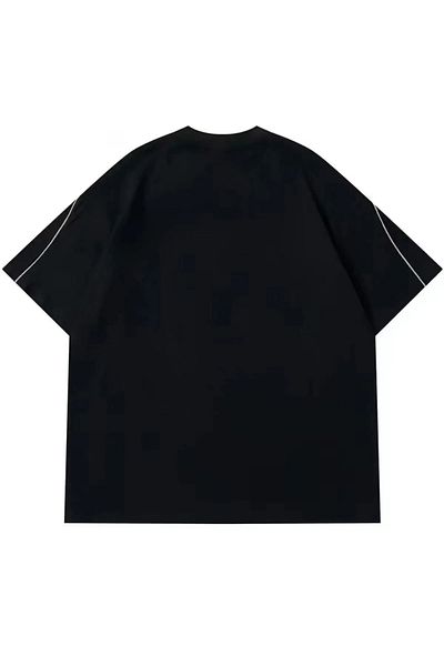 Gofeel Harajuku Street Unisex Oversize Ghosting Printed Short Sleeve T-Shirt