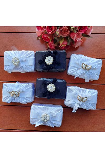 esdekor Special Design Stone Embroidered Handmade Ornamental Soap Large 9X5X3Cm Random 1 Piece