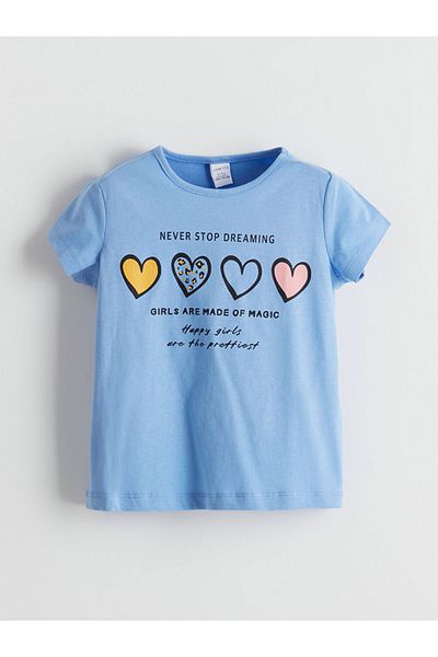 LC Waikiki Crew Neck Girl's Printed T-Shirt