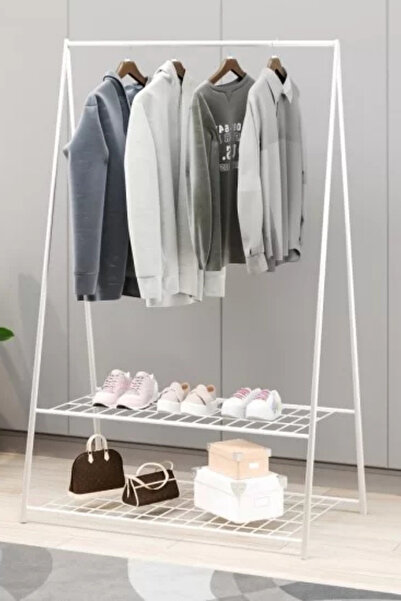 Kollektiv Home Ayaklı Askı Konfeksiyon Askısı 2 Raflı 148 X 66 cm