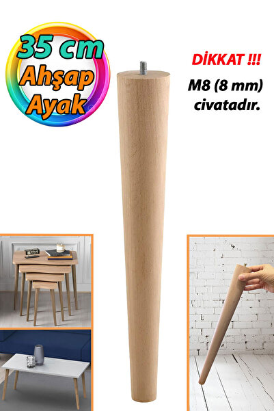 GLASWEN Ahşap Ayak 35 Cm Masa Zigon Sehpa TV Ünitesi Puf Tabure Ayağı Ayaklar...