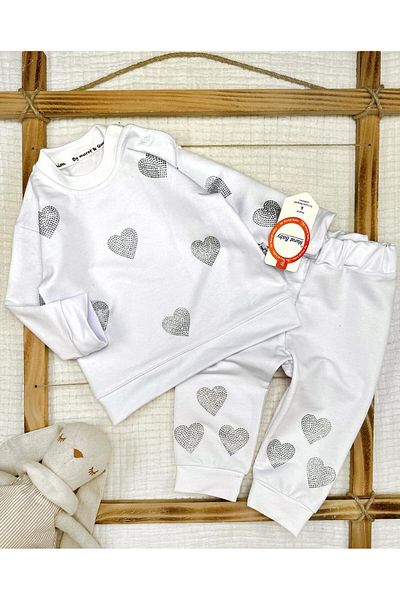 Murat Baby Girl's Heart and Stone Cotton Seasonal Set