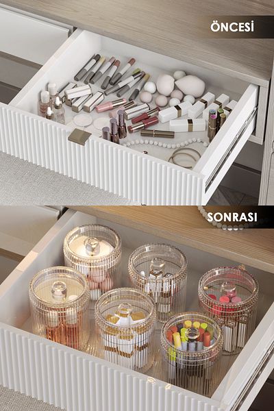 Pufwin Home Melisa Cosmetic Gem Accesorii Organizator de bijuterii Organizator multifuncțional pentru sertar 6 buc.