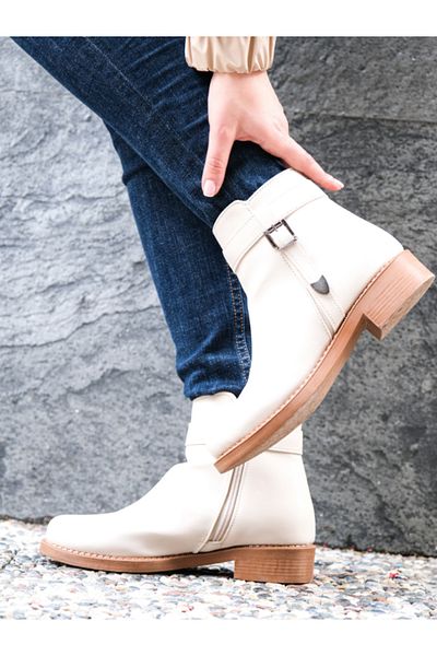 Munshoes Γυναικείες μπότες Miranda Beige Skin