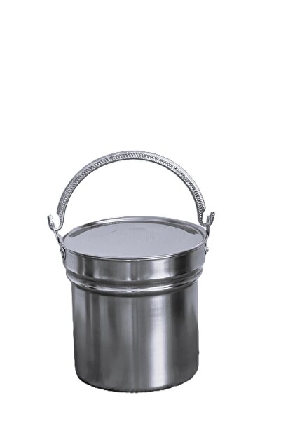 PAPATYAMDEKOR ZÜCCACİYE Chrome Yogurt Storage and Grooming Container with Lid Copper Helmet Hedgehog 2.5 Liters