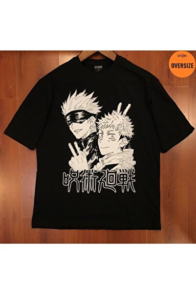 Kalic Studio Jujutsu Kaisen Satoru Gojo Yuji Itadori Imprimat Oversize Negru