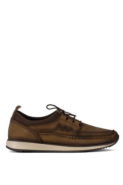 Ayakkabı Fuarı Elit DR69N - Ανδρικό γνήσιο δέρμα Nubuck, Ορθοπεδικά παπούτσια casual, Tan