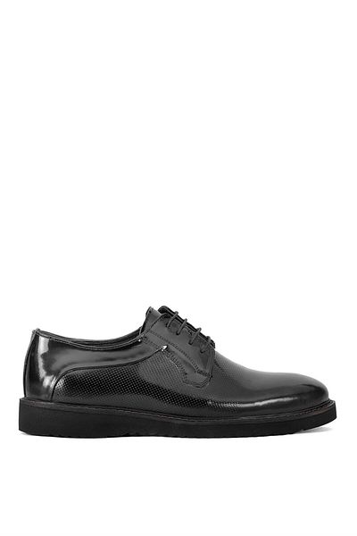 Ayakkabı Fuarı Men's Genuine Leather Elite Msb02R - Casual Black Shoes