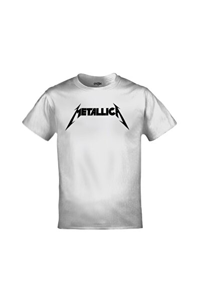 Kalic Studio Λευκό μπλουζάκι Unisex με τυπωμένο λογότυπο Metallica