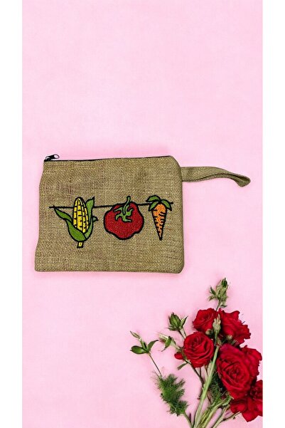 Mavi Masal Straw Mini Handbag, Women's Vegetable Patterned Bag