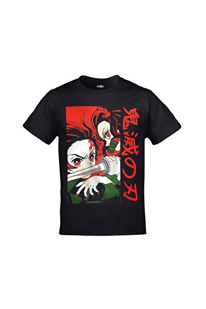 Kalic Studio Demon Slayer unisex negru Kamado Tanjiro Nezuko imprimat față și...