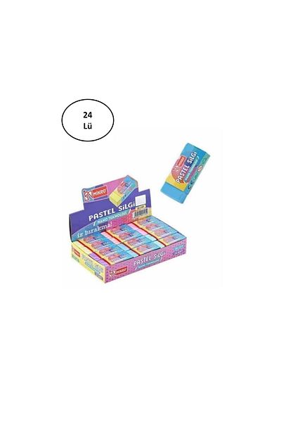 Mikro Pastel Eraser (2B-24P) 24 Pieces