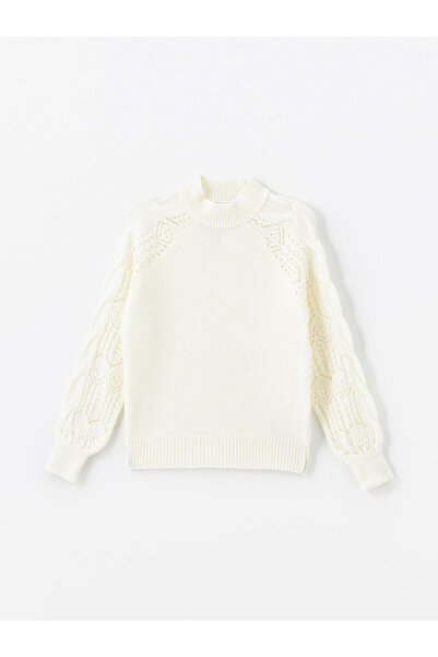 LC Waikiki Peak Yeni Sezon Yarım Balıkçı Yaka Ajurlu Kadın Triko Kazak