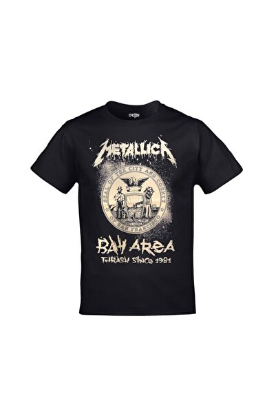 Kalic Studio Μαύρο μπλουζάκι Unisex με στάμπα Metallica Bay Area