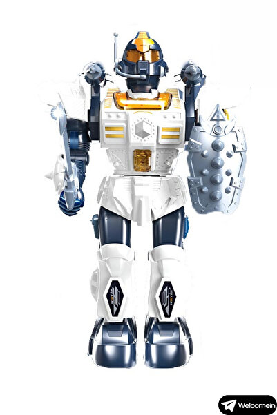 welcomein Oyuncak İnteraktif Pilli Robot Işıklı Müzikli Sesli Dans Eden Buhar Çıkartan Disk Atan Roket Atan