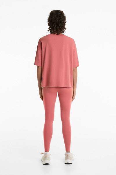Oysho Boxy short-sleeved cotton blend T-shirt