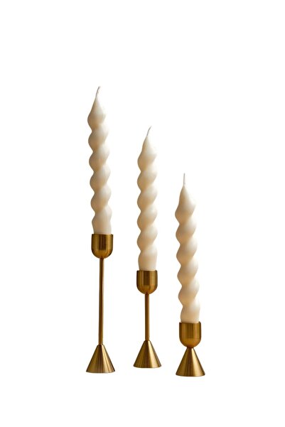 Kleos Atelier Şamdan Mumları - Zarif ve Sade Şıklık / 3 Parça Set