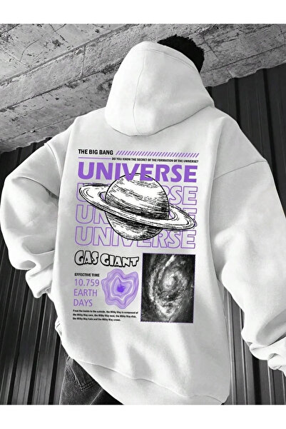 EFFRENATU سويت شيرت بقلنسوة بطبعة 3 خيوط