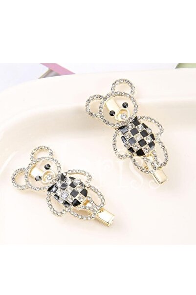 ella'nın çarşısı Model ursuleț de pluș cu pietre și carouri negre, cataramă m...