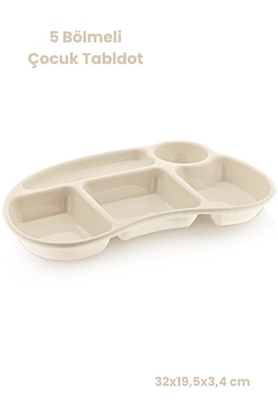 Melkan Home Breakfast and Dinner Plate for Kindergarten and Nursery - Children's Dinner Table D'Hôte with Cream Compartment