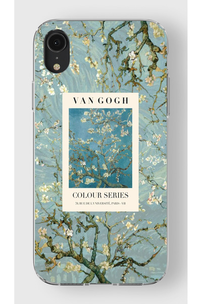 moonset Iphone XR Uyumlu Van Gogh Tasarımlı Baskılı Şeffaf Telefon Kılıfı
