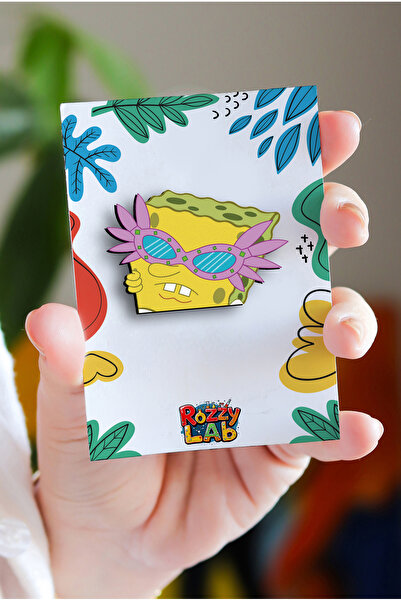 Rozzy Lab Sünger Bob Gözlük - Pin - Rozet - Broş - Yaka Çanta Aksesuar