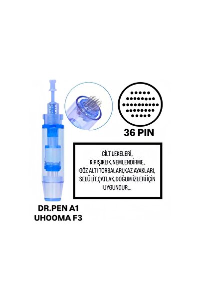 H RUN GLOBAL 50 Adet ( Dr.Pen A1 - Uhooma F3 Uyumlu - 36 PIN ) Değiştirilebilir Kartuş Dermapen Ucu ( İğne )