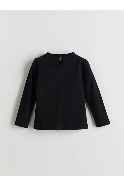 LC Waikiki Tricou pentru fetiță cu imprimeu alb cu gât de bicicletă LCW ECO