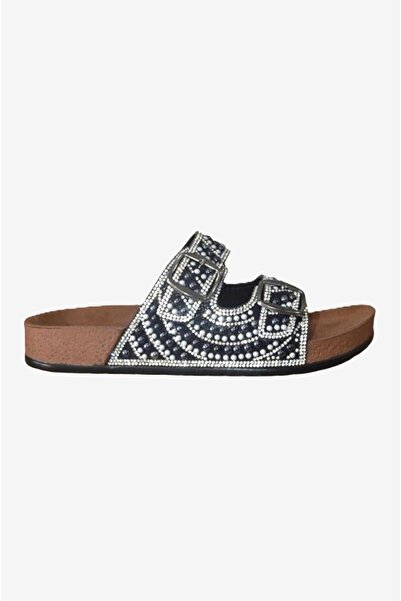 Biocomfort Hazel Black Double Banded Comfort Bead Accessory Slippers