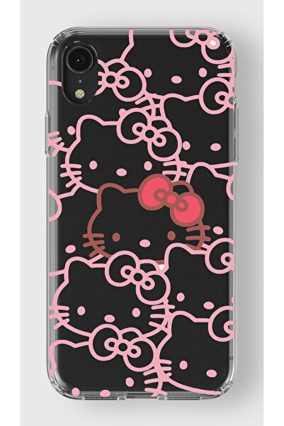 moonset Iphone XR Uyumlu Hello Kitty Tasarımlı Baskılı Şeffaf Telefon Kılıfı