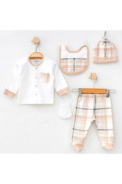 Aziz Bebe 5-Piece Hospital Outlet with Pocket and Front Snap Fastener