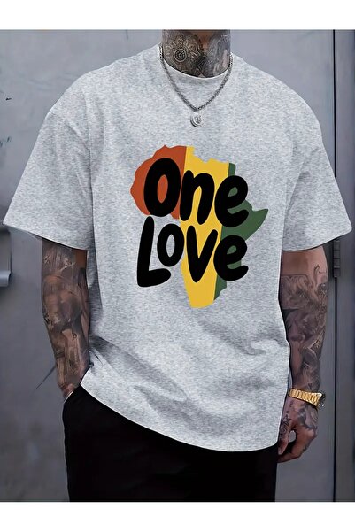 WOODROFFE Men's One Love Printed Loose Oversize T-Shirt