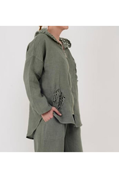 PHUTİ COLLECTION سترة سوداء من الكتان الإيطالي