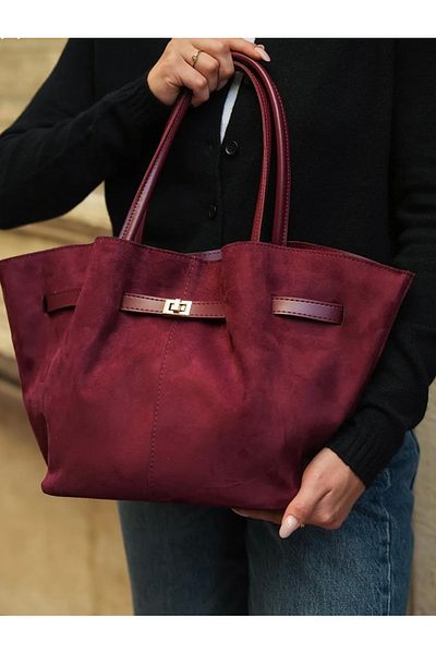 hasır bohem Straw&Bohemian Women's New Season Suede Leather Hand and Shoulder Bag