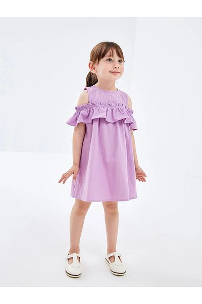 LC Waikiki Lcw Kids Lilac Crew Neck Baby Girl Dress