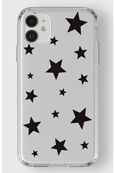 moonset Iphone 11 Uyumlu Yıldızlar Tasarımlı Baskılı Şeffaf Telefon Kılıfı
