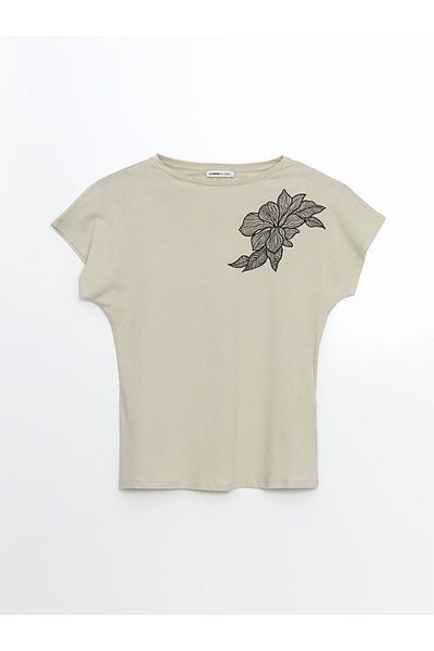 LC Waikiki Γυναικείο μπλουζάκι LCWAIKIKI Classic Crew Neck Floral