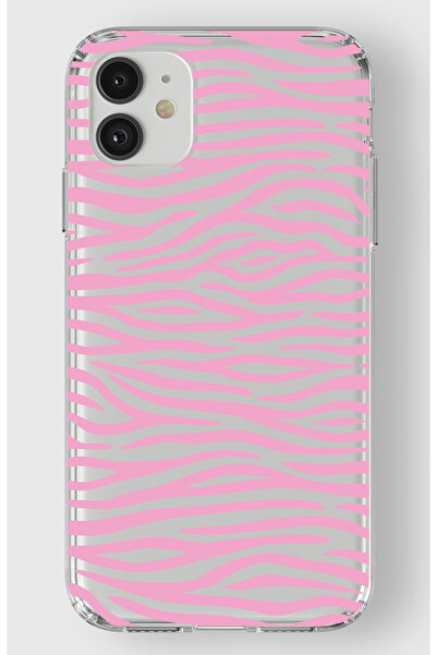 moonset Iphone 11 Uyumlu Zebra Desen Tasarımlı Baskılı Şeffaf Telefon Kılıfı
