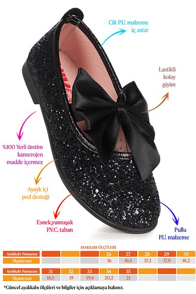 Kiko Kids Tari Broken Glass Bow Elastic Girls' Ballerina Shoes